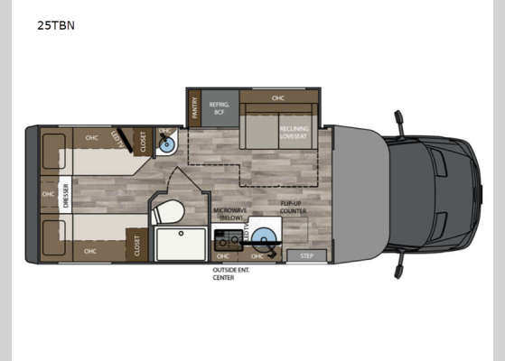 Floorplan - 2025 Vienna 25TBN Motor Home Class C - Diesel