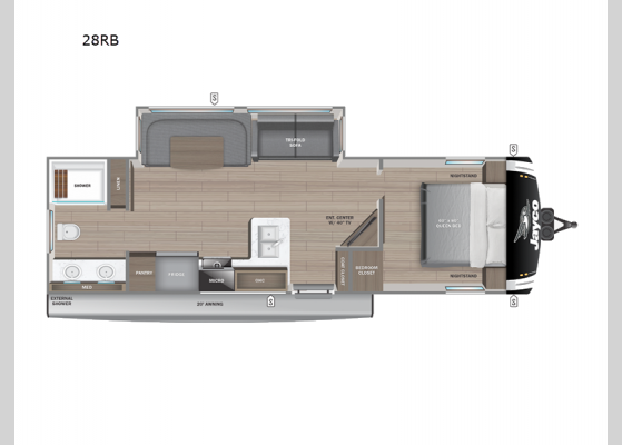 Floorplan - 2025 Jay Feather 28RB Travel Trailer