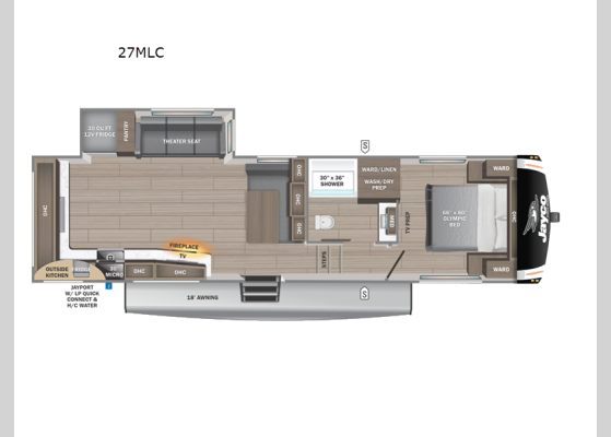 Floorplan - 2026 Eagle HT 27MLC Fifth Wheel