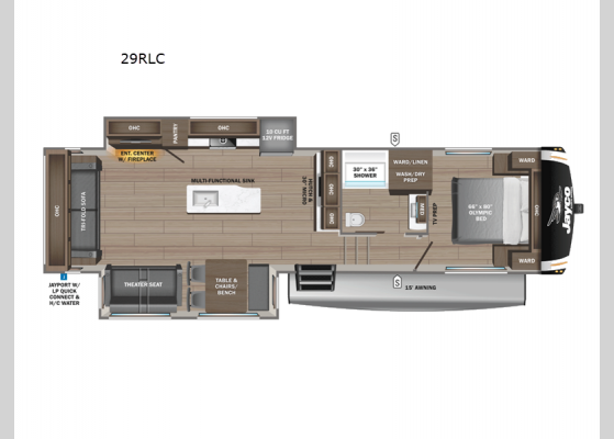 Floorplan - 2026 Eagle HT 29RLC Fifth Wheel