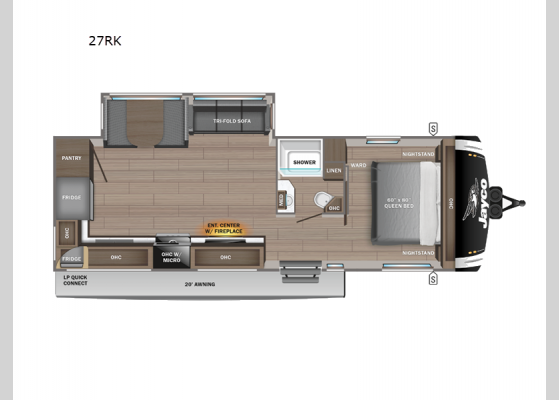 Floorplan - 2025 Jay Feather 27RK Travel Trailer