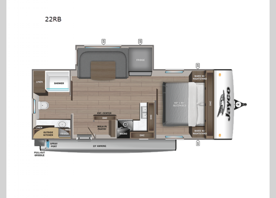 Floorplan - 2025 Jay Feather 22RB Travel Trailer