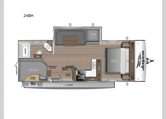 Floorplan - 2025 Jay Feather 24BH Travel Trailer