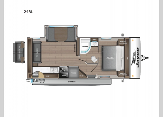 Floorplan - 2025 Jay Feather 24RL Travel Trailer