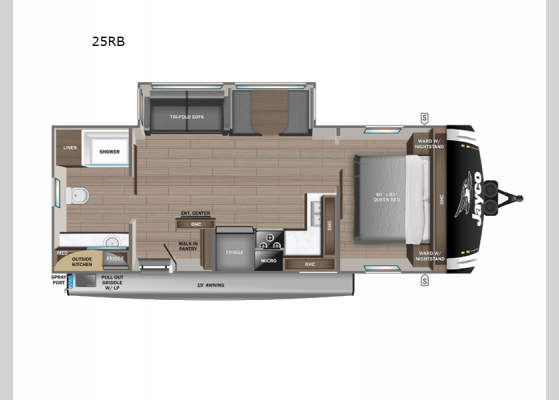 Floorplan - 2025 Jay Feather 25RB Travel Trailer