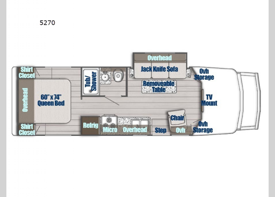 Floorplan - 2025 BT Cruiser 5270 Motor Home Class B+