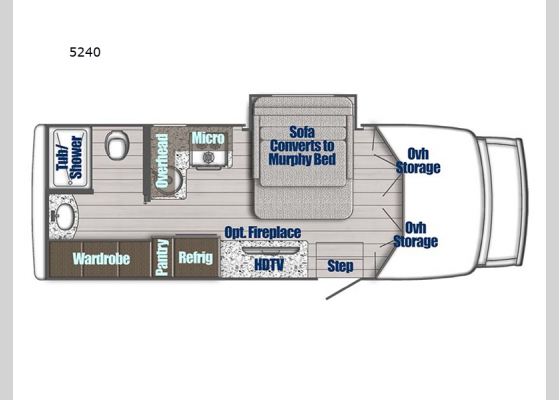 Floorplan - 2025 BT Cruiser 5240 Motor Home Class B+