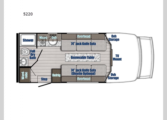 Floorplan - 2025 BT Cruiser 5220 Motor Home Class B+