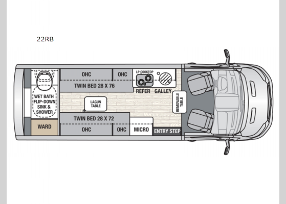 Floorplan - 2023 Beyond 22RB RWD Motor Home Class B