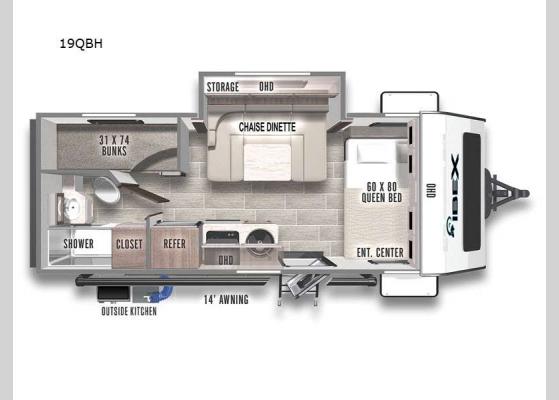 Floorplan - 2024 IBEX 19QBH Travel Trailer