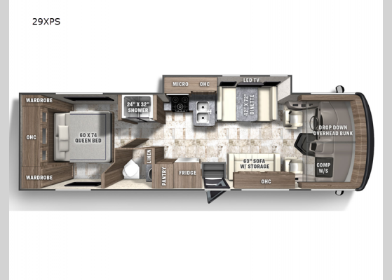 Floorplan - 2024 Pursuit 29XPS Motor Home Class A