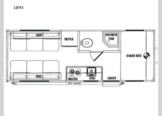 Floorplan - 2024 MGM Limited MX 18MX Toy Hauler Travel Trailer