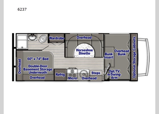Floorplan - 2023 Yellowstone 6237 Motor Home Class C
