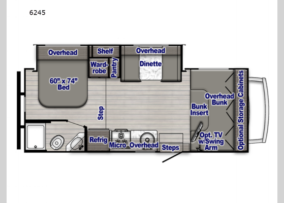 Floorplan - 2023 Yellowstone 6245 Motor Home Class C