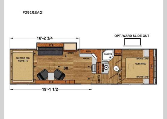 Floorplan - 2025 Attitude Platinum F2919SAG Toy Hauler Fifth Wheel