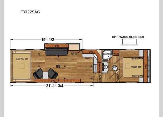 Floorplan - 2025 Attitude Platinum F3322SAG Toy Hauler Fifth Wheel