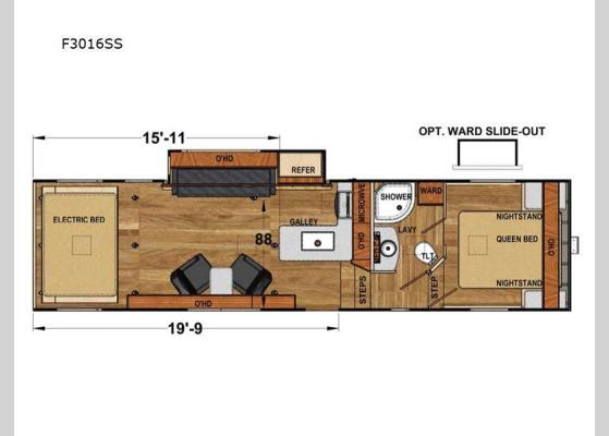 Floorplan - 2025 Attitude Platinum F3016SS Toy Hauler Fifth Wheel