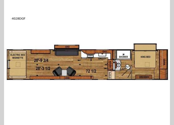 Floorplan - 2025 Attitude Platinum F4028DGF Toy Hauler Fifth Wheel