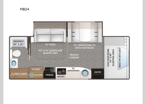 Floorplan - 2025 Quantum Sprinter MB24 Motor Home Class C - Diesel