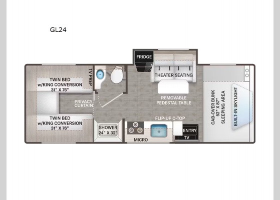 Floorplan - 2025 Quantum Sprinter GL24 Motor Home Class C - Diesel