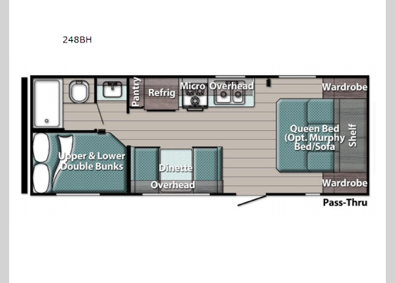 Floorplan - 2024 Kingsport Ultra Lite 248BH Travel Trailer