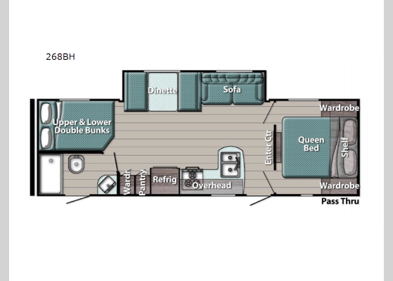 Floorplan - 2024 Kingsport Ultra Lite 268BH Travel Trailer