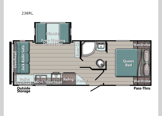 Floorplan - 2024 Kingsport Ultra Lite 236RL Travel Trailer