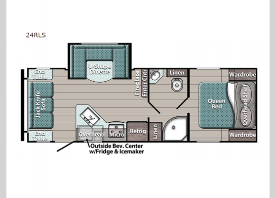 Floorplan - 2024 Kingsport Ultra Lite 24RLS Travel Trailer