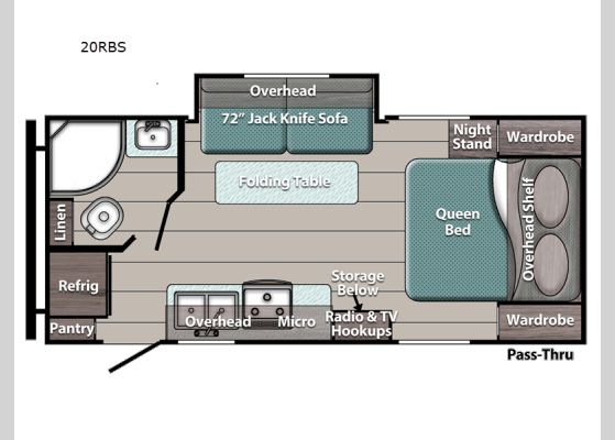 Floorplan - 2024 Kingsport Ultra Lite 20RBS Travel Trailer