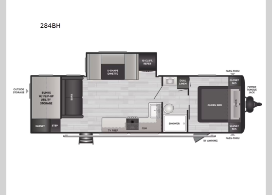 Floorplan - 2026 Hideout Sport 284BH Travel Trailer