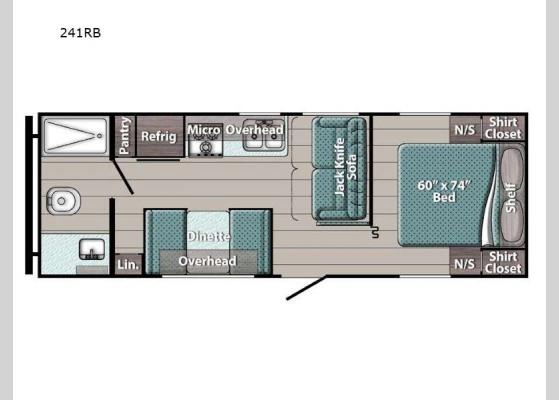 Floorplan - 2024 Kingsport Ultra Lite 241RB Travel Trailer