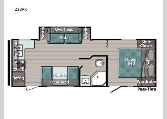 Floorplan - 2024 Kingsport Ultra Lite 238RK Travel Trailer