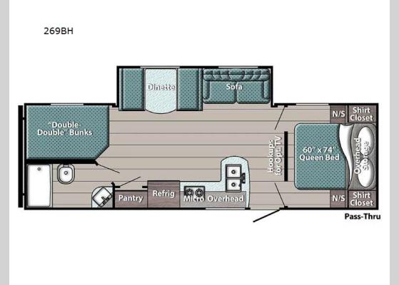 Floorplan - 2024 Kingsport Ultra Lite 269BH Travel Trailer