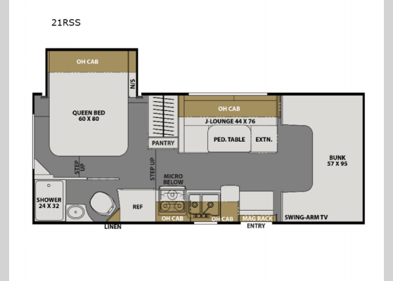 Floorplan - 2025 Freelander 21RSS Motor Home Class C