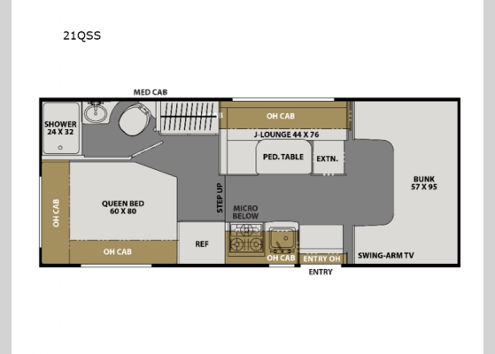 Floorplan - 2025 Freelander 21QSS Motor Home Class C