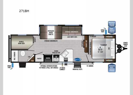 Floorplan - 2025 Della Terra 271BH Travel Trailer