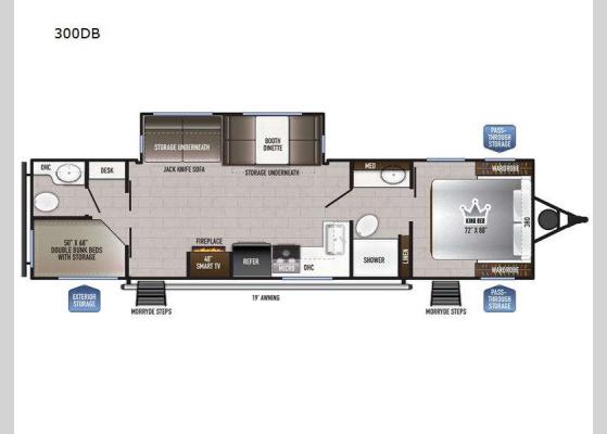 Floorplan - 2025 Della Terra 300DB Travel Trailer