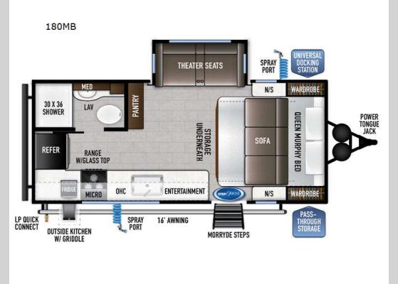 Floorplan - 2025 Della Terra 180MB Travel Trailer