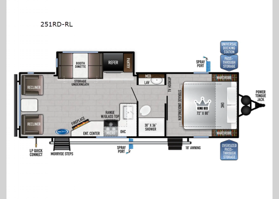 Floorplan - 2025 Della Terra 251RD-RL Travel Trailer