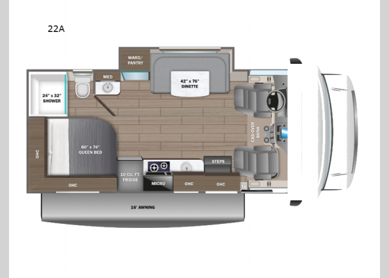 Floorplan - 2025 Redhawk SE 22A Motor Home Class C