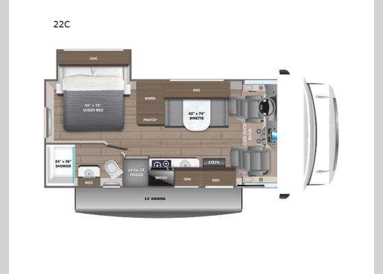 Floorplan - 2025 Redhawk SE 22C Motor Home Class C