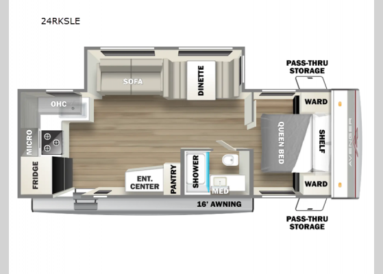 Floorplan - 2025 Avenger LE 24RKSLE Travel Trailer