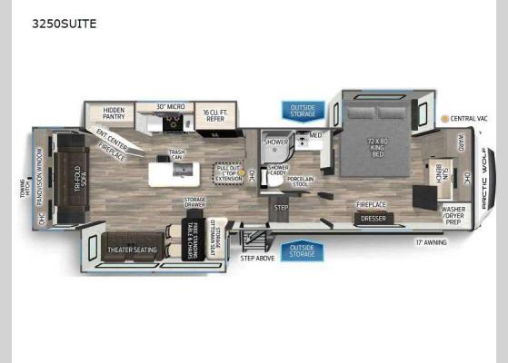 Floorplan - 2025 Cherokee Arctic Wolf Suite 3250 Fifth Wheel