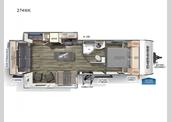 Floorplan - 2025 Cherokee 274WK Travel Trailer