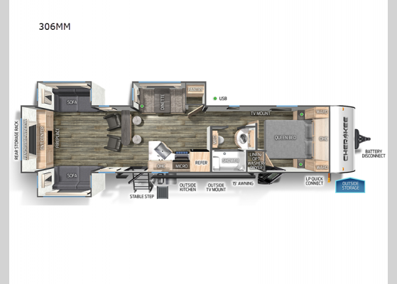 Floorplan - 2025 Cherokee 306MM Travel Trailer