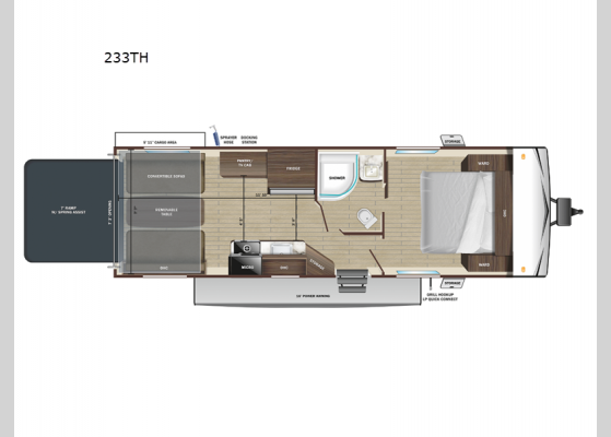 Floorplan - 2025 Autumn Ridge 233TH Toy Hauler Travel Trailer