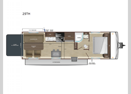 Floorplan - 2025 Autumn Ridge 25TH Toy Hauler Travel Trailer