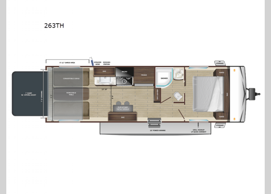 Floorplan - 2025 Autumn Ridge 263TH Toy Hauler Travel Trailer