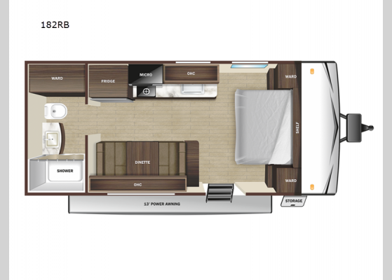 Floorplan - 2025 Autumn Ridge 182RB Travel Trailer