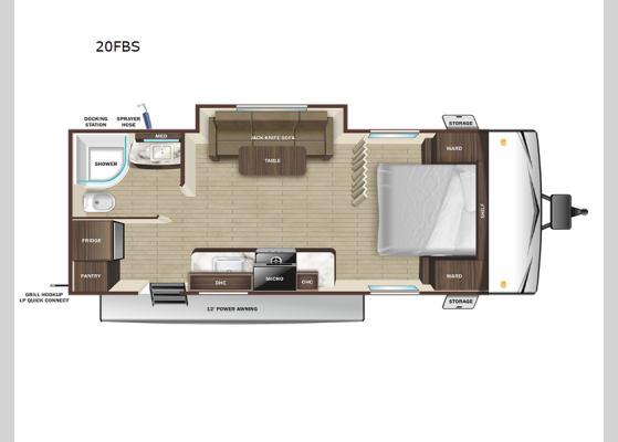 Floorplan - 2025 Autumn Ridge 20FBS Travel Trailer